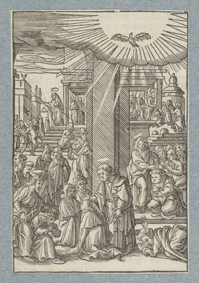 Piotr, Jan i Filip błogosławią wierzących w Samarii autorstwa Christoffel van Sichem (II)