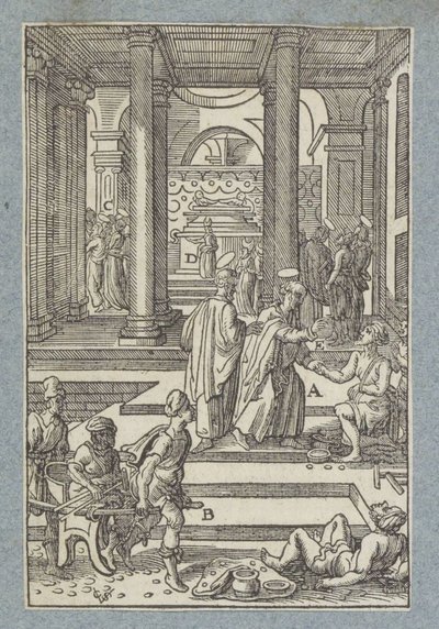 Piotr leczy paralityka autorstwa Christoffel van Sichem (II)