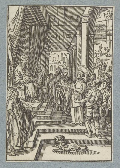 Szczepan przed arcykapłanem autorstwa Christoffel van Sichem (II)