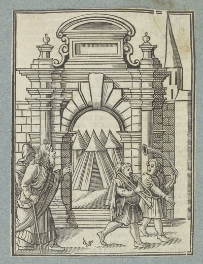 Do zwołania wspólnoty używa się dwóch srebrnych trąb autorstwa Christoffel van Sichem (II)