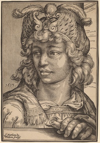 Popiersie młodego mężczyzny autorstwa Christoffel van Sichem I after Jacob Matham