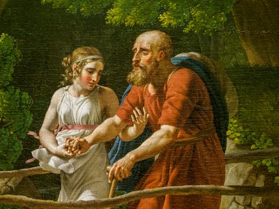 Ödipus und Antigone (Detail) von Christoffer-Wilhelm Eckersberg