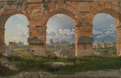 Widok przez trzy łuki z Koloseum. 1815 autorstwa Christoffer Wilhelm Eckersberg
