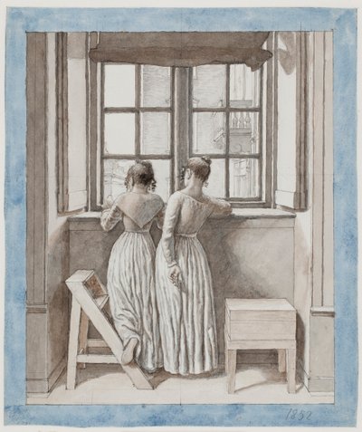 Przy oknie w pracowni artysty autorstwa Christoffer Wilhelm Eckersberg