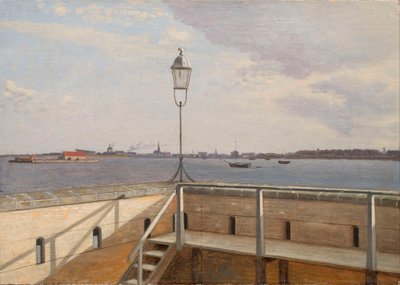 Widok z baterii Trekroner na Kopenhagę w oddali autorstwa Christoffer Wilhelm Eckersberg