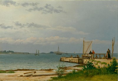 Widok w kierunku Koster z molo w Kallehave autorstwa Christoffer Wilhelm Eckersberg