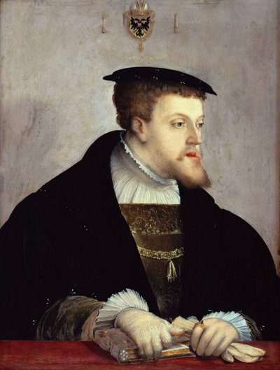 Portret cesarza Karola V 1500-1558, ok. 1532 autorstwa Christoph Amberger