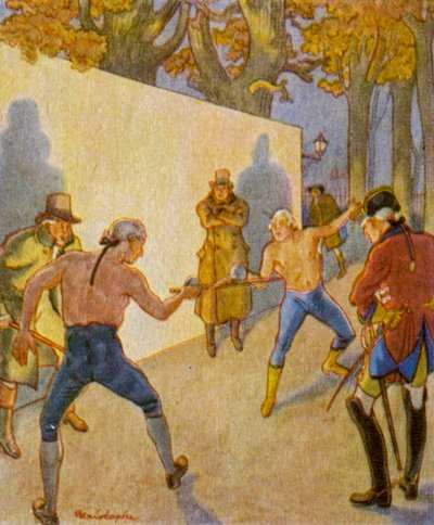 Pojedynek (kolorowa litografia) autorstwa Christophe (1856 1945)