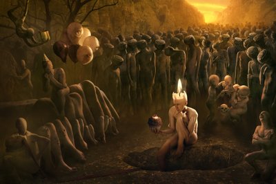 Surrealistyczna procesja przy blasku świec autorstwa Christophe Kiciak