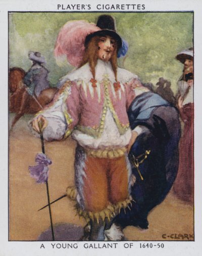 Młody galant 1640-50 (kolor lito) autorstwa Christopher (after) Clark