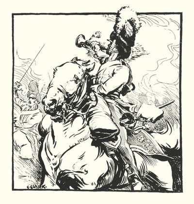 Bugler of the Scots Greys, rysunek do reklamy papierosów firmy Major Drapkin & Co