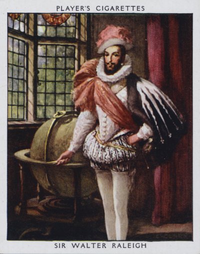 Sir Walter Raleigh (kolor lito) autorstwa Christopher (after) Clark