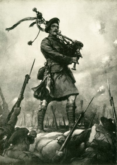 Jak Piper Laidlaw zdobyła Krzyż Wiktorii 25 września 1915 r., ok. 1920 r. autorstwa Christopher Clark