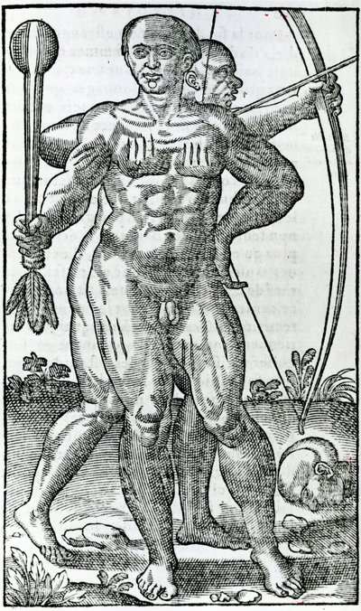 Dwóch tubylców z „la Hystoria general de las Indias” 1547 autorstwa Christopher Columbus
