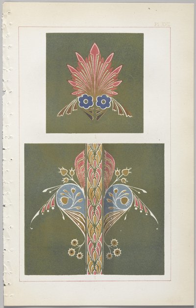 Sztuka projektowania dekoracyjnego : z dodatkiem, podającym godziny otwarcia kwiatów, wyd. Day & Son, Londyn, 1862 autorstwa Christopher Dresser