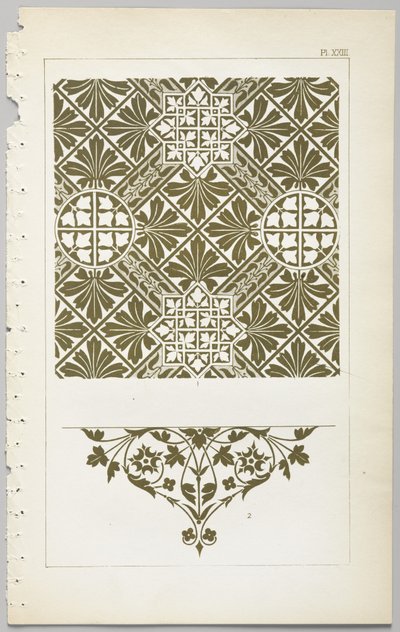 Sztuka projektowania dekoracyjnego : z dodatkiem, podającym godziny otwarcia kwiatów, wyd. Day & Son, Londyn, 1862 autorstwa Christopher Dresser