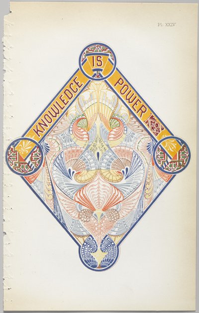 Sztuka projektowania dekoracyjnego : z dodatkiem, podającym godziny otwarcia kwiatów, wyd. Day & Son, Londyn, 1862 autorstwa Christopher Dresser