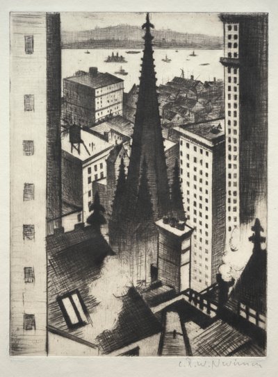 Świątynia Nowego Jorku autorstwa Christopher Richard Wynne Nevinson