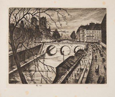 Notre Dame, The Quays of Paris, wyd. 1931. autorstwa Christopher Richard Wynne Nevinson