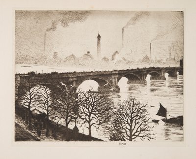 Most Waterloo z okna Savoy, wyd. 1925. autorstwa Christopher Richard Wynne Nevinson
