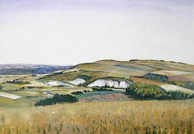 Amberley (akwarela i gwasz na papierze) autorstwa Christopher Richard Wynne Nevinson