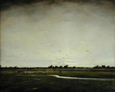 Pejzaż angielski, Romney Marsh (olej na płótnie) autorstwa Christopher Richard Wynne Nevinson