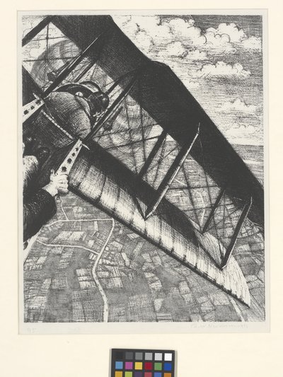 Budowanie samolotów: Bankowość na wysokości 4000 stóp (litografia) autorstwa Christopher Richard Wynne Nevinson