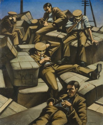 Pies zmęczony, ok. 1916 (olej na płótnie) autorstwa Christopher Richard Wynne Nevinson
