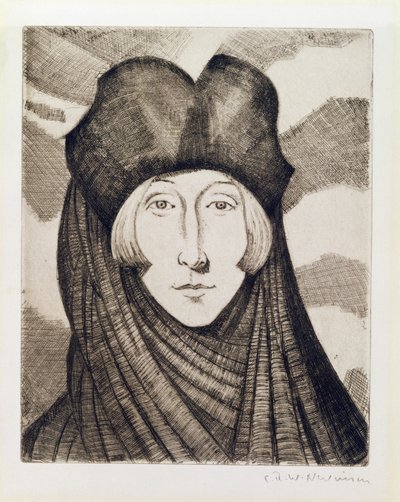 Edith Sitwell (1887-1964) 1927 (akwaforta i sucha igła) autorstwa Christopher Richard Wynne Nevinson