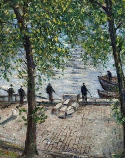 Rybacy na Sekwanie, 1939 autorstwa Christopher Richard Wynne Nevinson