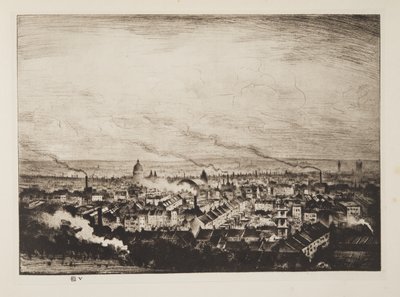 Lontoo, Parliament Hill, pub.1923 (etsaus)kiillotus autorstwa Christopher Richard Wynne Nevinson