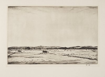 Sussex Downs, wyd. 1926 (akwaforta) autorstwa Christopher Richard Wynne Nevinson
