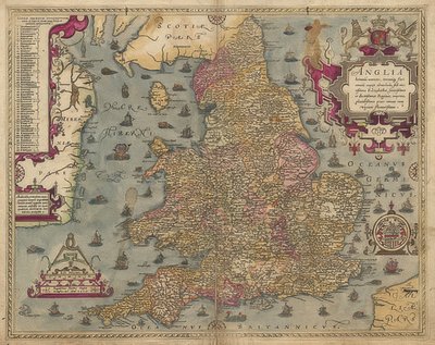 Anglia: Anglia i Walia. 1579 autorstwa Christopher Saxton