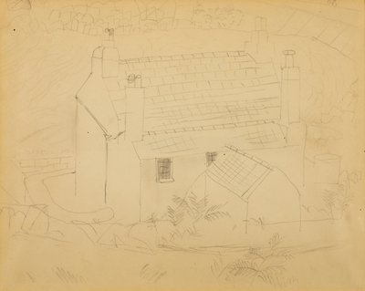 Chata, Kornwalia (ołówek na papierze) autorstwa Christopher Wood