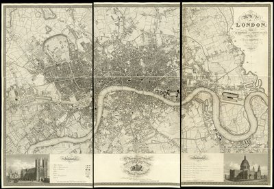 Mapa Londynu, z rzeczywistego badania wykonanego w latach 1824 autorstwa Christopher and John (fl.1821-40) Greenwood