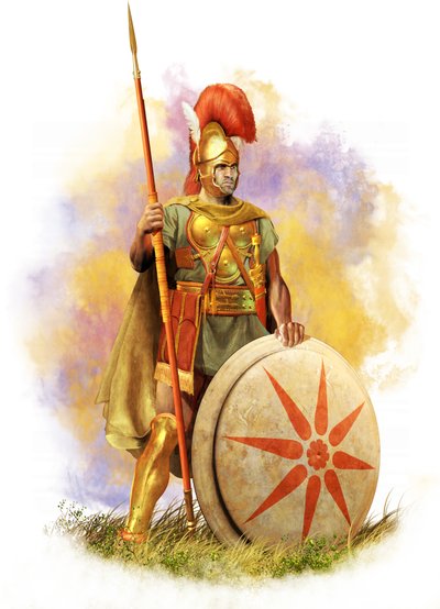 Hoplita samnicki, III w. p.n.e., starożytne Włochy, 2021 r. (digitalbrush, 3d cgi) autorstwa Christos Giannopolous