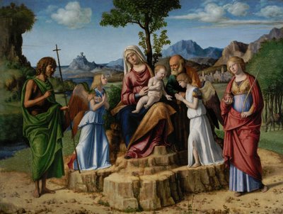 Odpocznij podczas lotu do Egiptu ze św. Janem Chrzcicielem autorstwa Cima da Conegliano