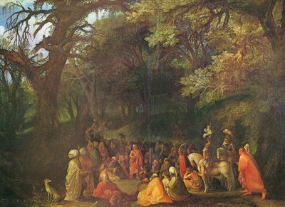 niemiecki: Die Predigt Johannes des Täufers Kaznodziejstwo Jana Chrzciciela autorstwa Circle of Adam Elsheimer