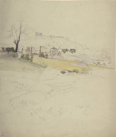 Widok kopalni na skraju miasta, 1840-49. autorstwa Circle of John Ruskin.