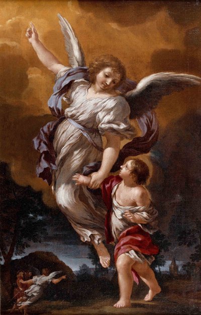 Anioł Stróż według Pietro da Cortona autorstwa Ciro Ferri