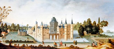 Egmond Abbey & Castle (olej na panelu) autorstwa Claes Jacobsz. van der Heck