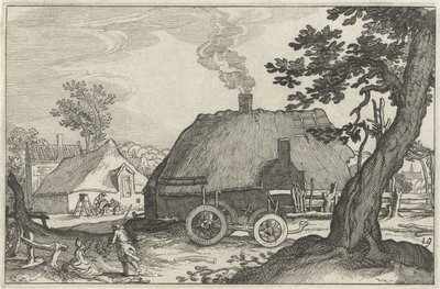 Grupa gospodarstw Krajobrazy z farmami (tytuł serii) autorstwa Claes Jansz. Visscher (II)