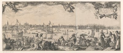 Profil Amsterdamu widziany z IJ (prawa część) autorstwa Claes Jansz. Visscher (II)