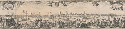 Profil Amsterdamu widziany z IJ, składający się z dwóch części autorstwa Claes Jansz. Visscher (II)