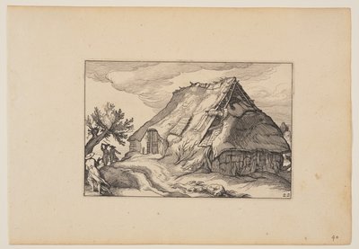 A Barn, from Landscapes (Verscheyden aerdige Lanthuysen...) autorstwa Claes Jansz. Visscher