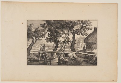 Drewniany most, od Landscapes autorstwa Claes Jansz. Visscher
