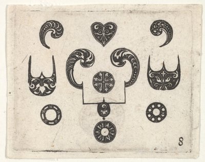 Blackwork Print z różnymi motywami, ca. 1620. autorstwa Claes Jansz Visscher