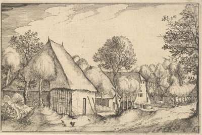 Gospodarstwo, tablica 5 z Regiunculae et Villae aliquot Ducatus Brabantiae, ca. 1610 autorstwa Claes Jansz Visscher