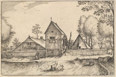 Large Walled Farm, tablica 23 z Regiunculae et Villee Aliquot Ducatus Brabantiae, ca. 1610 autorstwa Claes Jansz Visscher