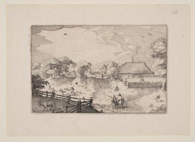 Droga w pobliżu wydm, z widoków w okolicach Haarlem (Plaisante Plaetsen) autorstwa Claes Jansz. Visscher